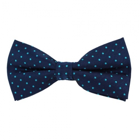 Navy Blue Bow Tie Light Blue Dots | Blue Bow Tie - Gents Shop